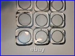 12 VINTAGE Paperweight Art Glass PHOTO FRAME CLEAR history For pictures holder