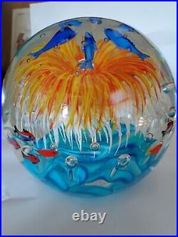 16 Pound Art Glass Giant Paperweight/ Solid Aquarium