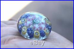 1900s Old Vintage Antique Colorful Flower Design Solid Glass Paper Weight PB68