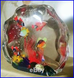 1950s FISH AQUARIUM vtg murano art glass sculpture italian tropical paperweight