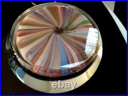 1958 Baccarat Crystal Close Packed Zodiac Silhouette Cane Millefiori Paperweight