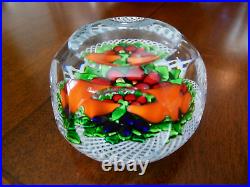 1979 ST Saint LOUIS France Crystal LATTICINO FRUIT Paperweight FACETED LIMIT ED