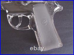 1987 Hofbauer Lead Crystal / Glass 9mm Pistol Gun Figurine