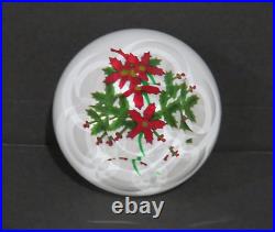 1989 Perthshire Faceted Christmas Poinsettia 3 Paperweight