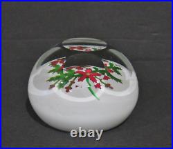 1989 Perthshire Faceted Christmas Poinsettia 3 Paperweight