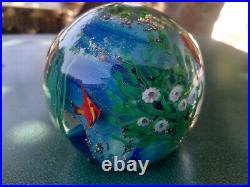 1991 Zellique Studio Art Glass Angel Fish Ocean Design Paperweight J. Morel