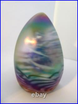 1994 LARGE Signed HENRY SUMMA Studio Glass Faceted Swirl Paperweight Sculpture