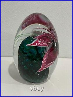 1995 Eric Brakken Signed Glass House Studio Art Glass Egg Form Paperweight