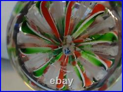 2002 John Deacons Poinsettia Ribbon Crown Glass Paperweight Christmas Holiday