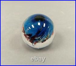 2003 Josh Simpson Inhabited Planet Series Art Glass Sphere Paperweight