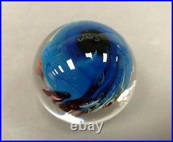 2003 Josh Simpson Inhabited Planet Series Art Glass Sphere Paperweight