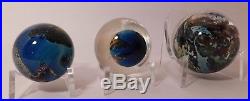 3 EXTRAORDINARY and UNIQUE Vintage Art Glass Marbles 2 of them are Signed with S