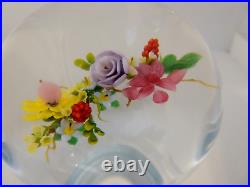 3 Signed Mayauel Ward 2007 Bouquet Flowers & Berries Glass Paperweight