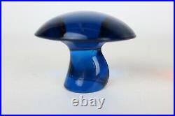 3 Vintage Viking Glass Mushroom Paperweights Bluenique Avocado x2 Mid x1 Small