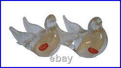 5 Vintage Murano Art Glass Love Birds Doves Gold Dust Figurines Paperweight