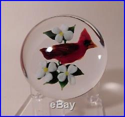 AMAZING Vintage Rick Ayotte Red CARDINAL Bird Lampwork ArtGlass PAPERWEIGHT