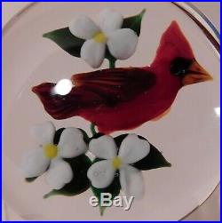 AMAZING Vintage Rick Ayotte Red CARDINAL Bird Lampwork ArtGlass PAPERWEIGHT