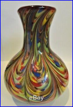 AVEM fenicio+gold Murano Art Glass vintage large paperweight vase 11H Perfect