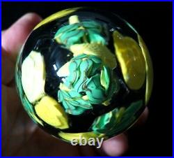 A Beautiful Murano Tree With Yellow Flowers Paperweight