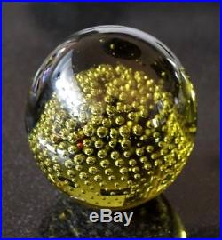 A Beautiful Vintage Holmegaard Green Paperweight With Uniform Bubbles 1959