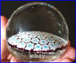 A Beautiful Vintage Paperweight With Blue And White Millefiori