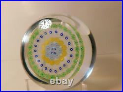 A GORGEOUS Vintage BACCARAT 4 Ring Concentric Millefiori Art Glass PAPERWEIGHT