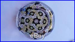 A LARGE WhiteFriars1976 Dbl. Trefoil Glass Paperweight. English made, Black Ground