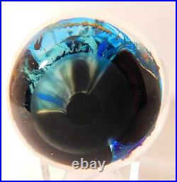 A SPECTACULAR and Vintage INHABITED PLANET Art Glass PAPERWEIGHT