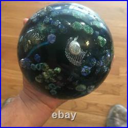 Amazing 5.25 Josh Simpson Mega Planet Art Glass Paperweight- Beautiful Details