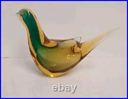 Amazing Lot 5 Vintage Murano Italian Art Glass Bird Paperweights