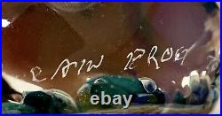 Amazing Milon Townsend'Rain' Frog Signed Art Glass Paperweight
