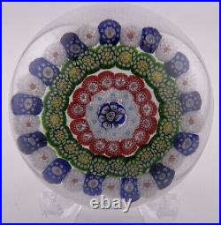 Antique Baccarat Millefiori 4-Row Concentric Glass Paperweight