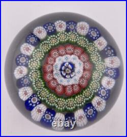 Antique Baccarat Millefiori 4-Row Concentric Glass Paperweight
