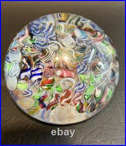Antique Baccarat Millefiori Multi-Color Art Glass Paperweight Candy