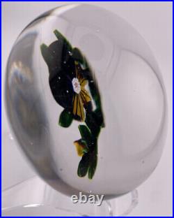 Antique Baccarat Pansy (with4 Leaves Upper) & Bud WithStar Cut Paperweight
