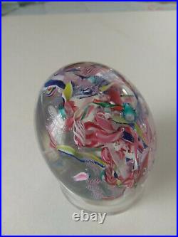 Antique Baccarat Scrambled Paperweight Multicolored 2 3/8