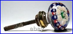 Antique Belgian or Bohemian Doorknob with Concentric Millefiori Paperweight Handle