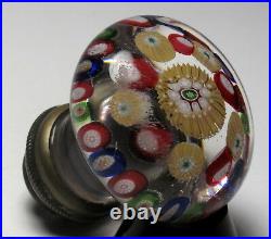 Antique Bohemian Doorknob with Concentric Millefiori Handle on clear ground