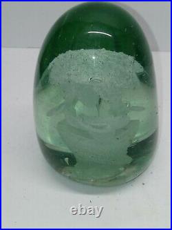 Antique C 1837-1900 Green Hand Blown Glass Dump Paperweight FREE SHIPPING