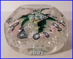 Antique NEGC NOSEGAY with 1 Row of GARLAND on Double Latticinio Paperweight 1877