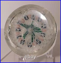 Antique NEGC NOSEGAY with 1 Row of GARLAND on Double Latticinio Paperweight 1877