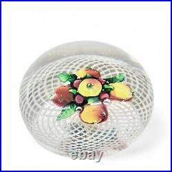 Antique New England Fruit Bouquet Lampwork Art Glass Paperweight