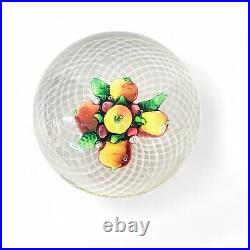 Antique New England Fruit Bouquet Lampwork Art Glass Paperweight