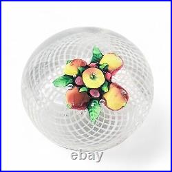 Antique New England Fruit Bouquet Lampwork Art Glass Paperweight