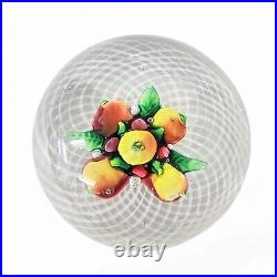 Antique New England Fruit Bouquet Lampwork Art Glass Paperweight