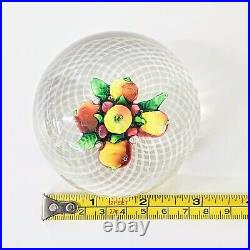 Antique New England Fruit Bouquet Lampwork Art Glass Paperweight