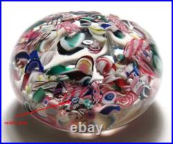 Antique New England Glass Company Millefiori Scramble Paperweight with Rabbits