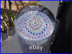 Antique Old English Glass Concentric Millefiori High Dome Paperweight