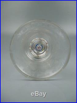 Antique Saint Louis Paperweight Vase Millefiore Etched Grape Vine Baccarat GL