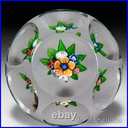 Antique Saint Louis upright bouquet faceted glass paperweight